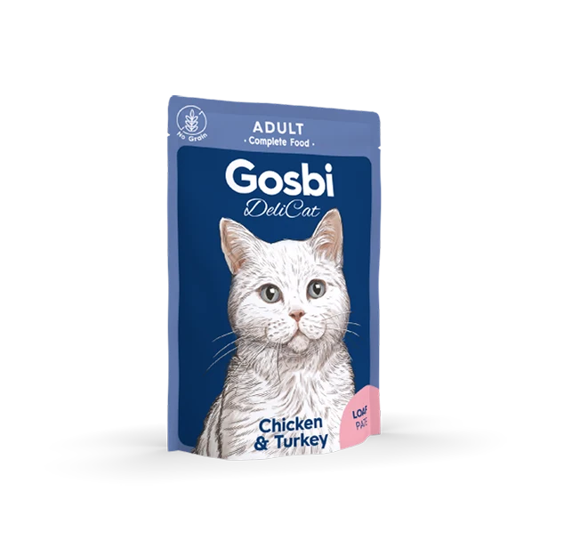 Pâtée pour chat adulte poulet & dinde – Gosbi Delicat