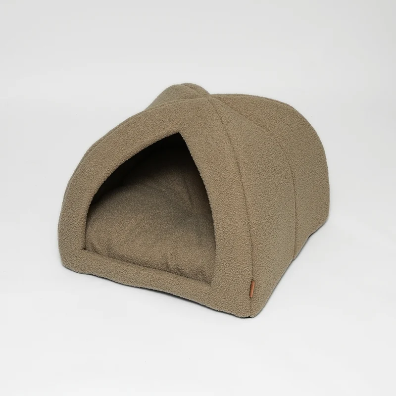 Niche cocon pour chien Dog Cave Oat Bouclé – Staey