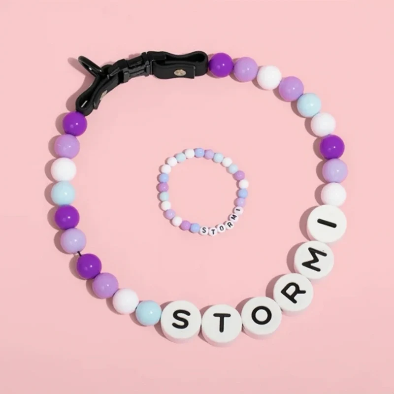 Ensemble Collier En Perles Personnalisé Pour Chien Et Bracelet Assorti Pour Vous
