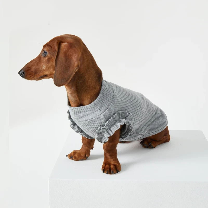 T-shirt Manches Avec Volants Pour Teckel