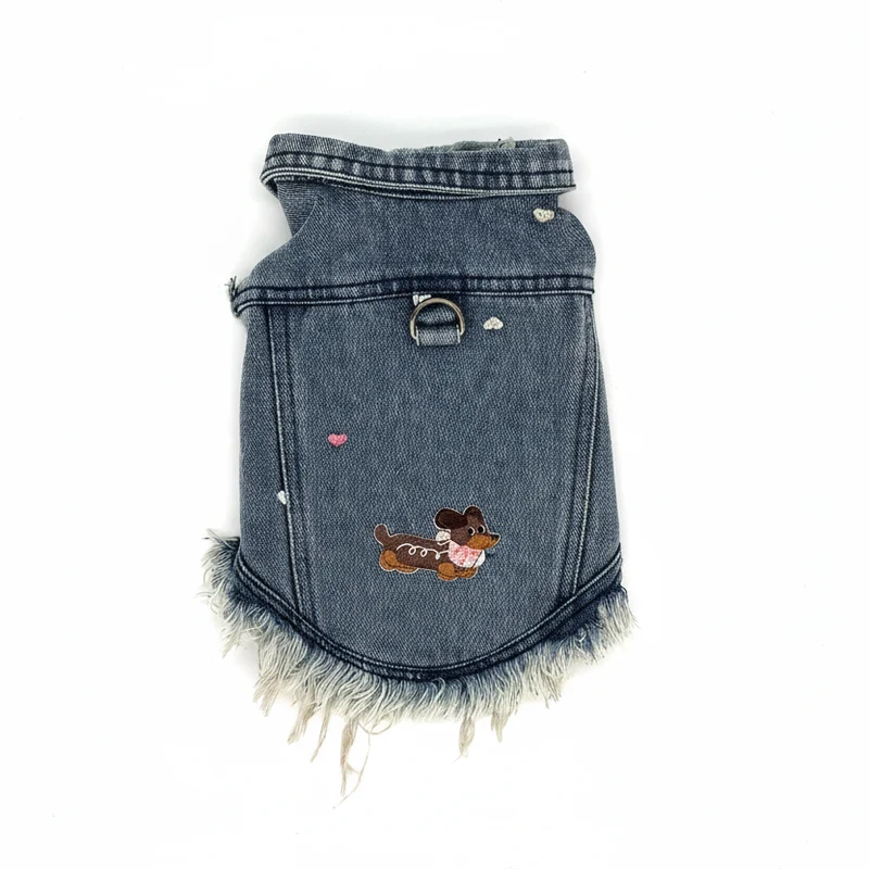 Veste En Jean Sans Manche Pour Chien Teckel