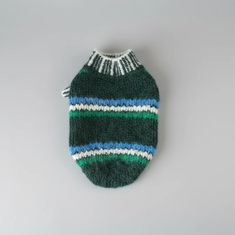 Pull Rayé En Laine Col Haut Pour Chat