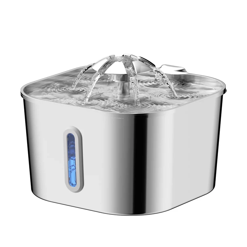Fontaine à Eau Chat 2,2L Inox – Silencieuse & Filtrante