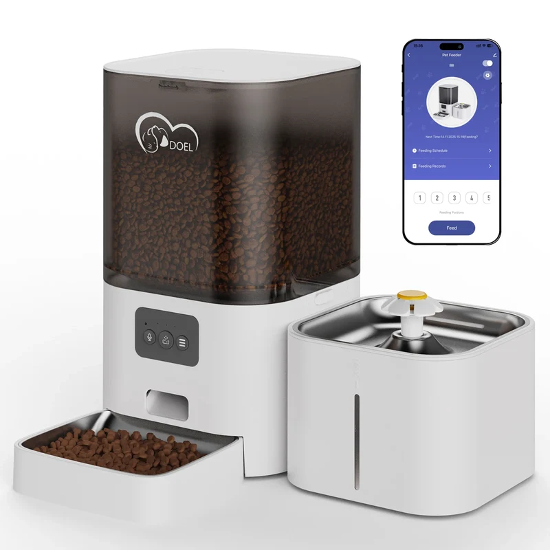 Distributeur Automatique Premium 6L Croquettes & Fontaine – DOEL