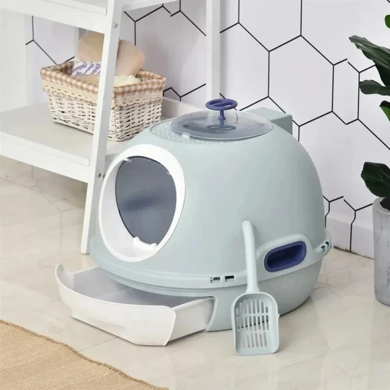 Maison de toilette chat avec tiroir - Nettoyage facile | CleanBox