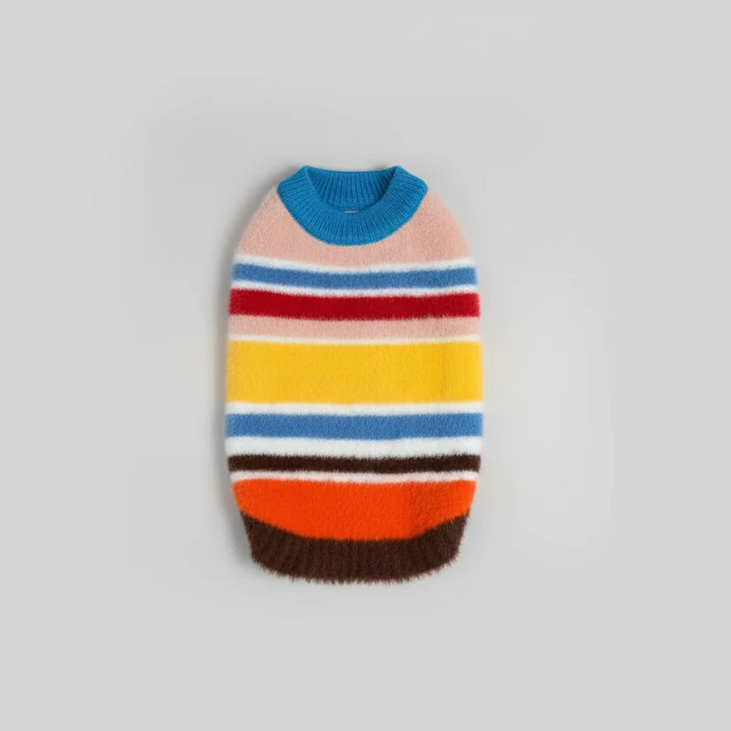 Pull Rayures Arc En Ciel Pour Teckel