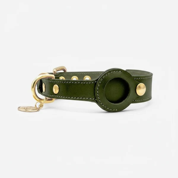 Collier En Cuir Avec Emplacement Airtag