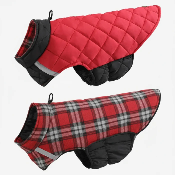 Doudoune réversible Oscar & Plume : manteau pour chien imperméable