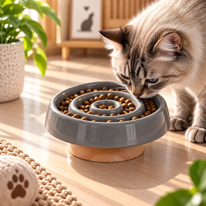 Gamelle anti-glouton chat céramique - Digestion lente | CeramSlow