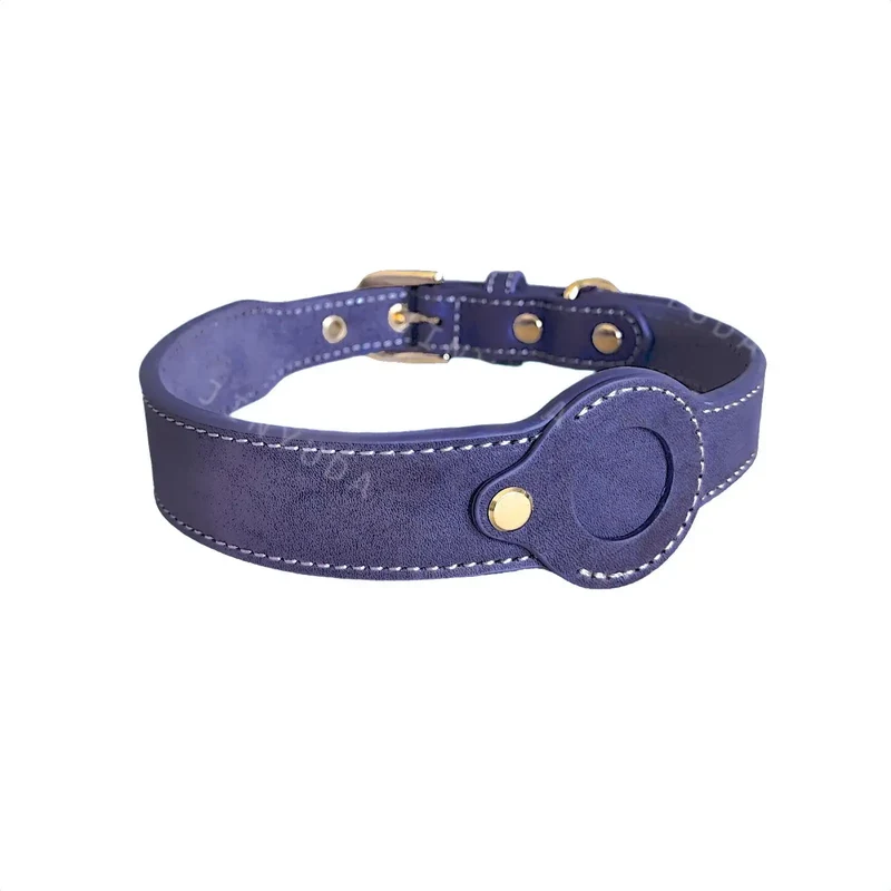 Collier Pour Chien AirTag En Cuir Véritable