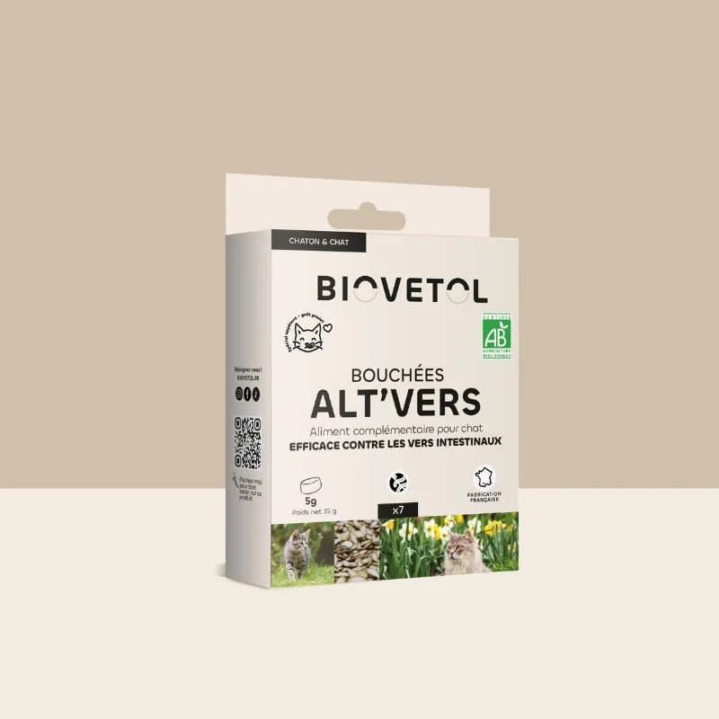 Bouchées appétissantes ALT'VERS bio pour chat