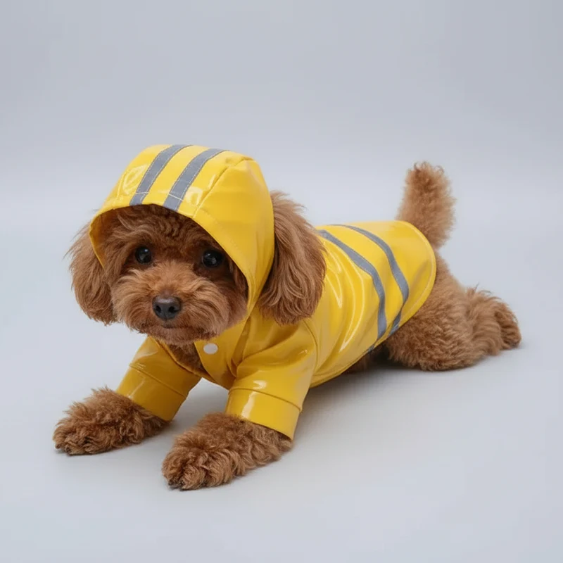 Imperméable Pour Chien Avec Capuche Et Bandes Réfléchissantes