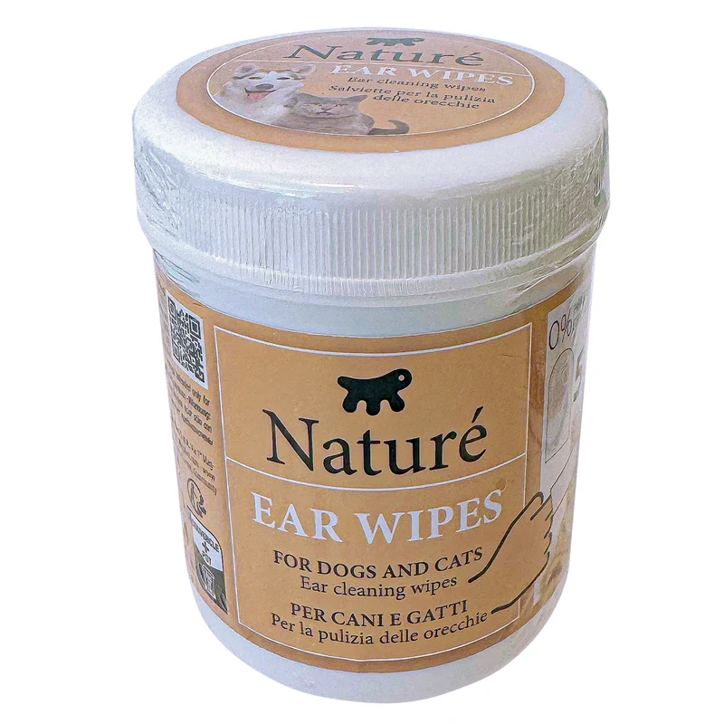 LINGETTES JETABLES POUR LE NETTOYAGE DES OREILLES DES CHIENS ET DES CHATS (x50) - NATURÉ