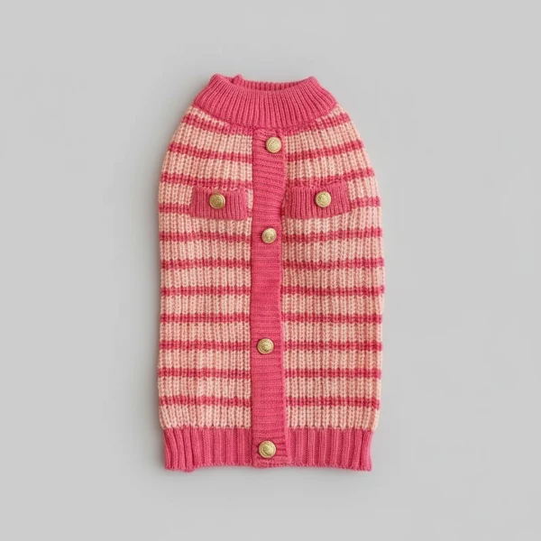 Pull Rose Elégant Tricoté Pour Teckel