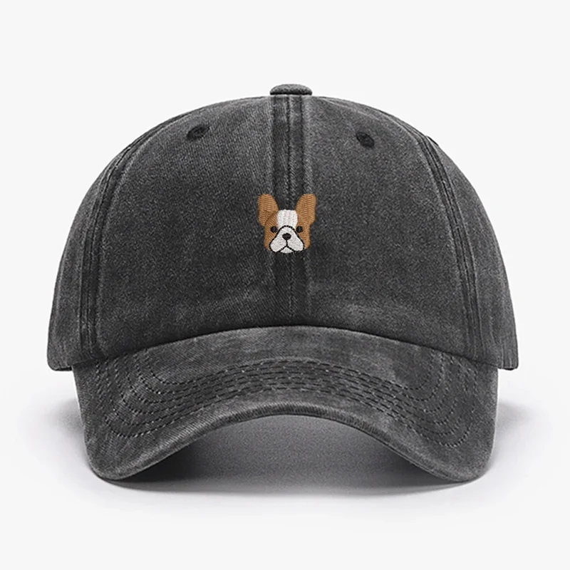 Casquette Brodée Motif Bulldog Français