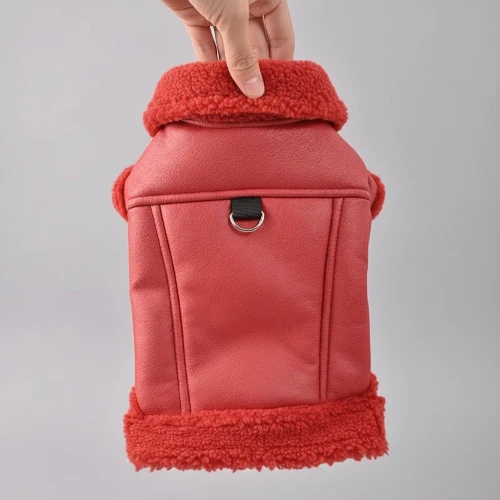Manteau Pour Petit Chien En Simili Cuir Et Fausse Fourrure