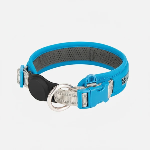 Collier ajustable pour chien avec emplacement AirTag réfléchissant