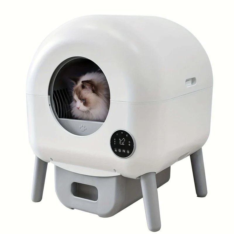 Maison de toilette autonettoyante XXL Oscar & Plume : litière design pour chats exigeants