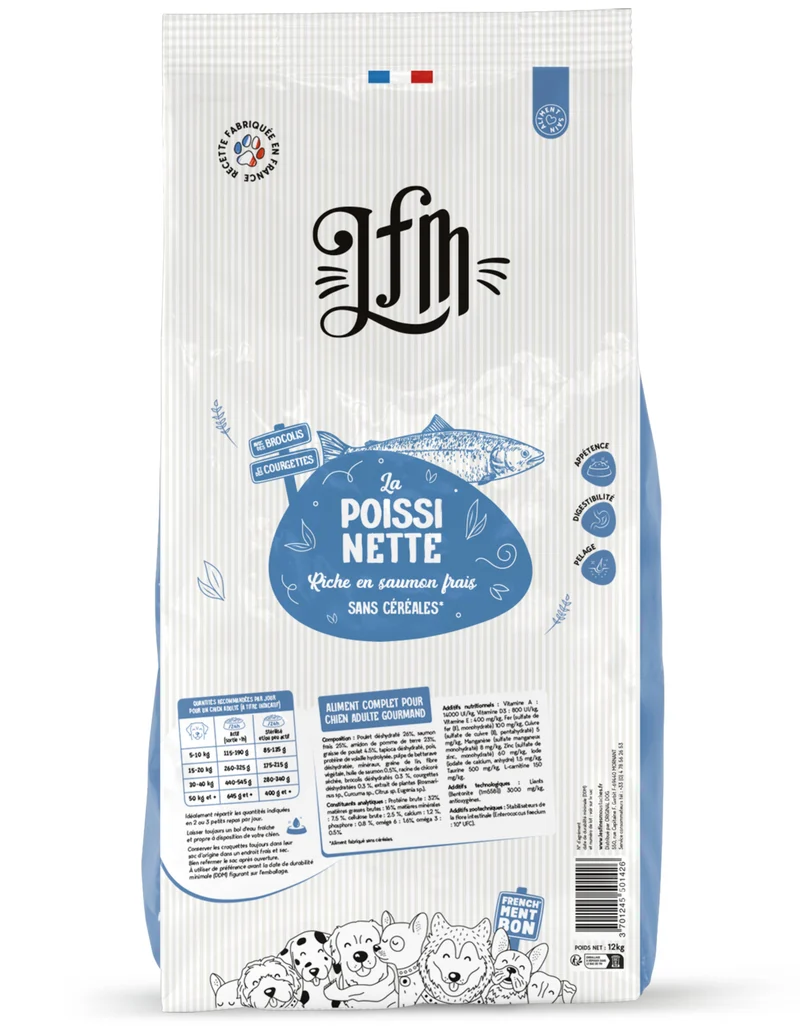 Croquettes sans céréales pour chien Poisson