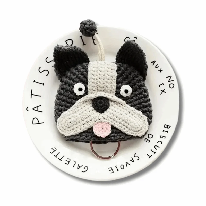 Porte-Clés En Crochet Bouledogue Design