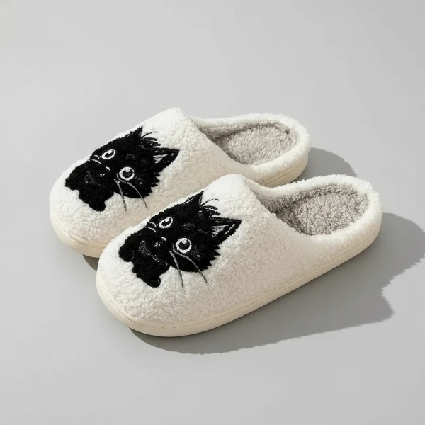 Chaussons Imprimé Chat Confortable Et Doux
