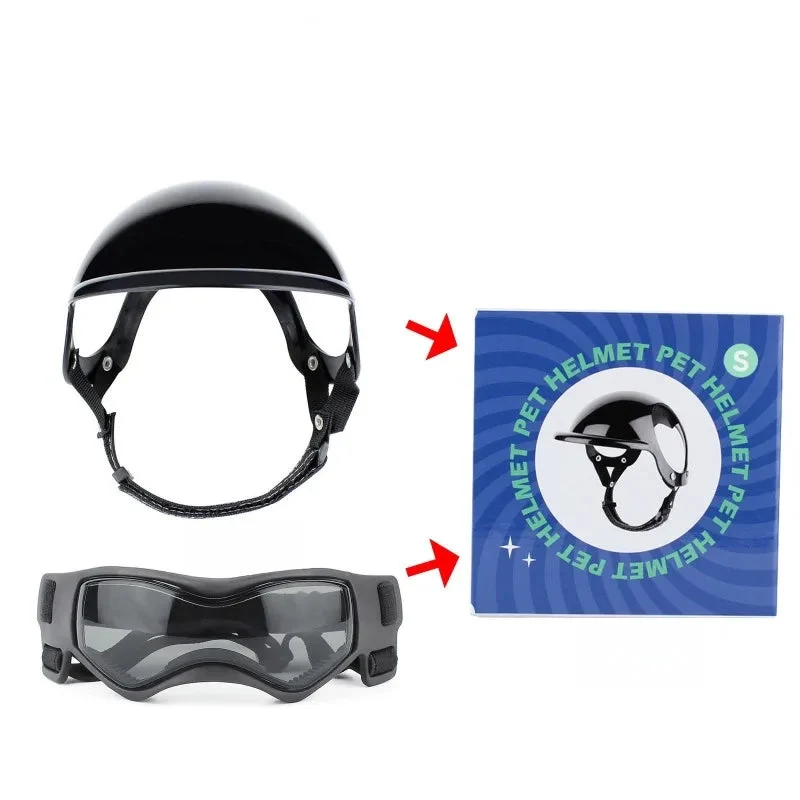 Casque Pour Chien Avec Lunettes De Soleil Anti-UV