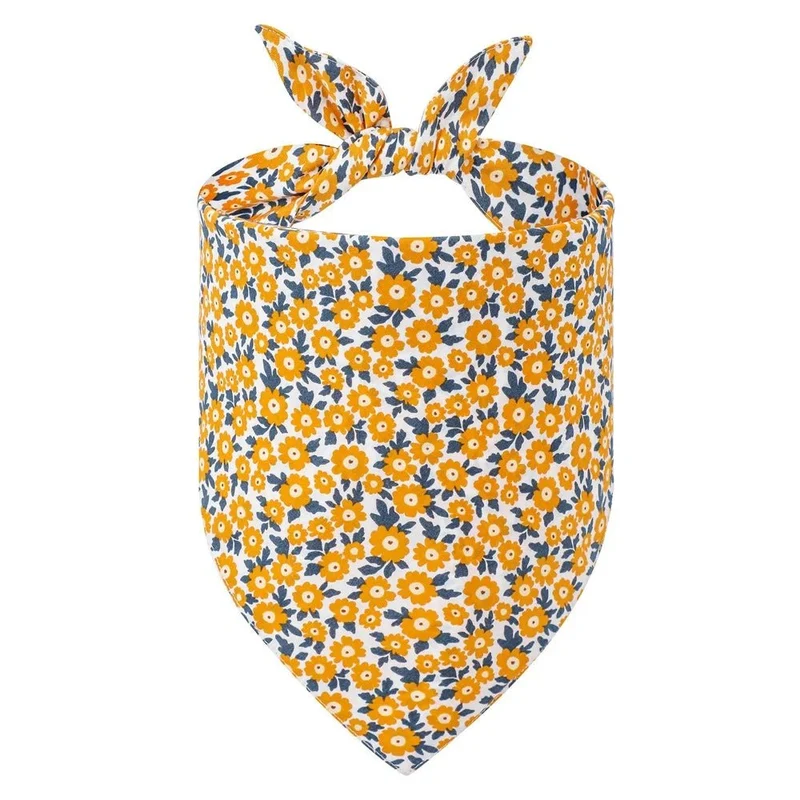 Bandana En Coton Imprimé Fleurs Pour Chien