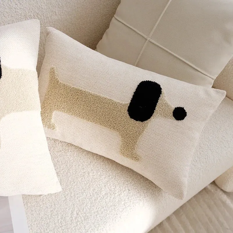 Housse De Coussin Avec Décoration Chien
