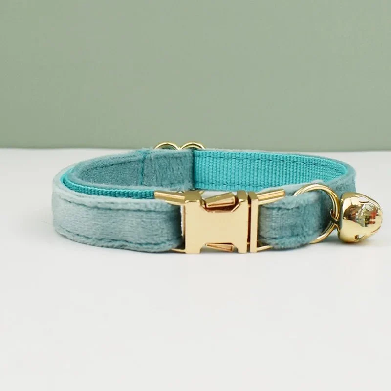 Collier En Velours Avec Clochette Personnalisable Pour Chat