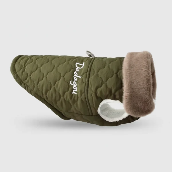 Veste Imperméable Pour Chien Avec Col En Fourrure