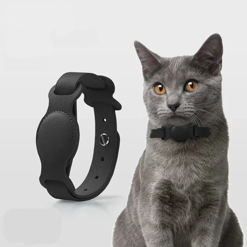 Collier AirTag pour chat Oscar & Plume, cuir synthétique réglable et sécurisé