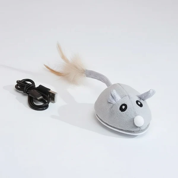 Souris interactive pour chat jouet USB rechargeable