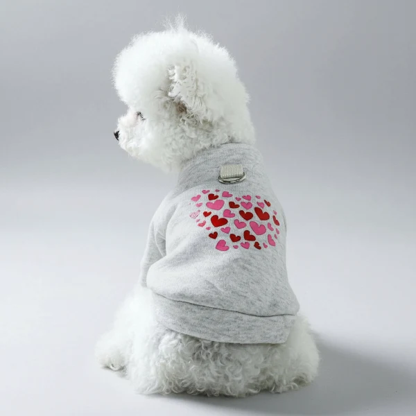 Sweat Doux Imprimé Coeur Pour Petit Chien